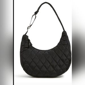 Vera Bradley Black Quilted Shoulder Bag with Diamond Pattern